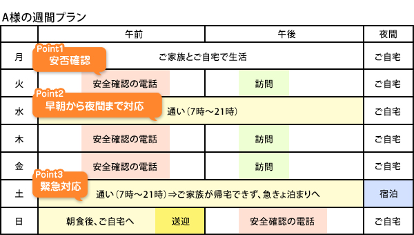 A様の週間プラン